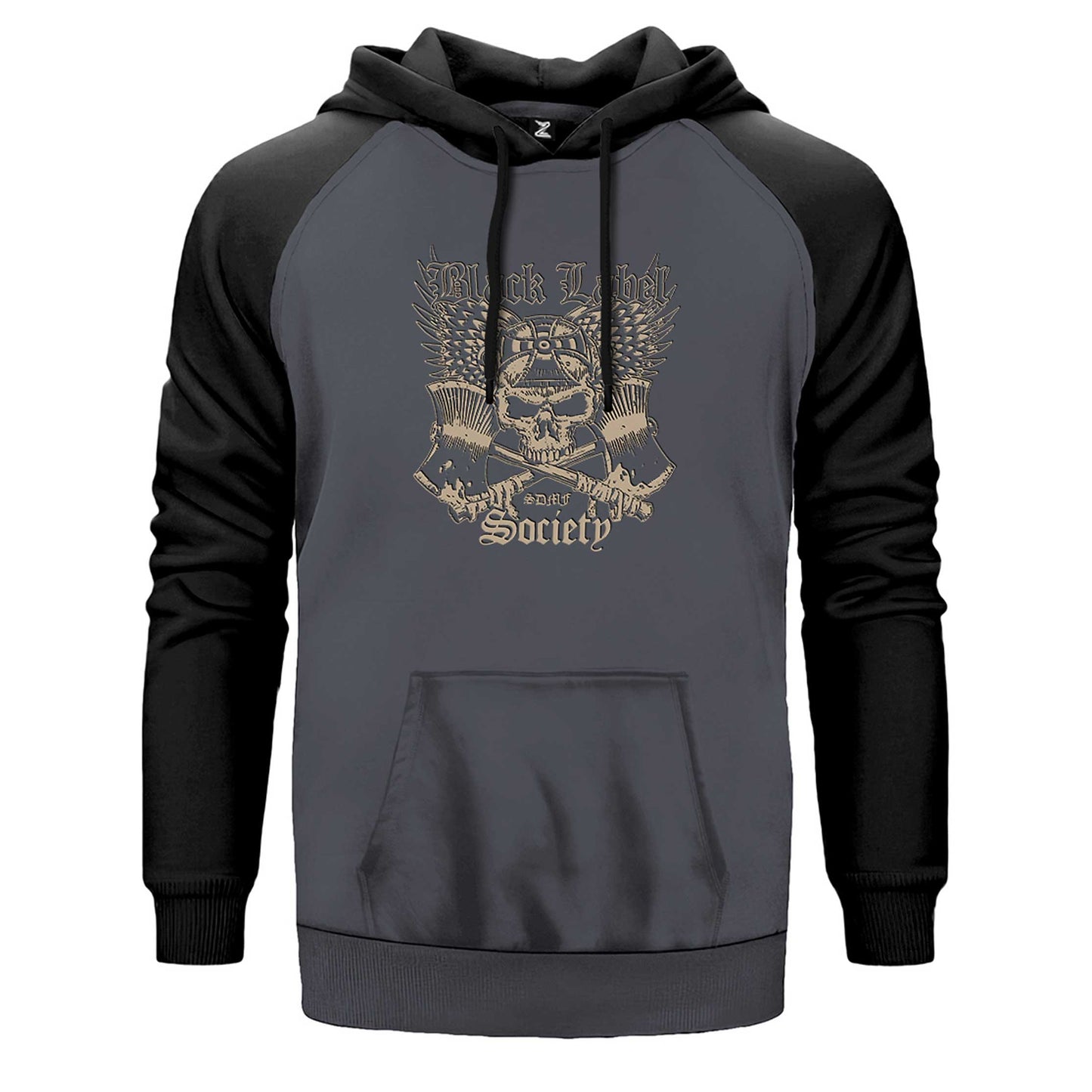 Black Label Society Skull Classic Çift Renk Reglan Kol Sweatshirt