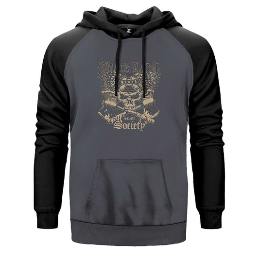 Black Label Society Skull Classic Çift Renk Reglan Kol Sweatshirt