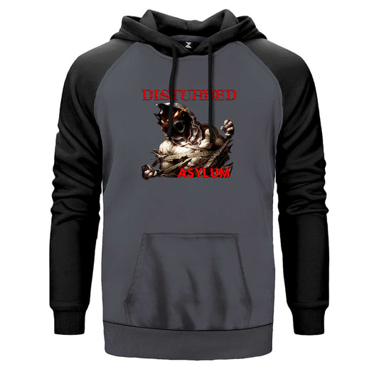 Disturbed Asylum Çift Renk Reglan Kol Sweatshirt