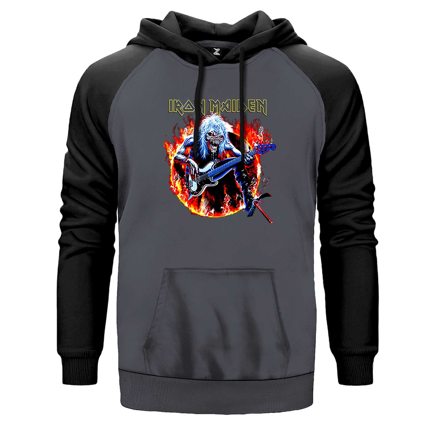 Iron Maiden Fire Çift Renk Reglan Kol Sweatshirt