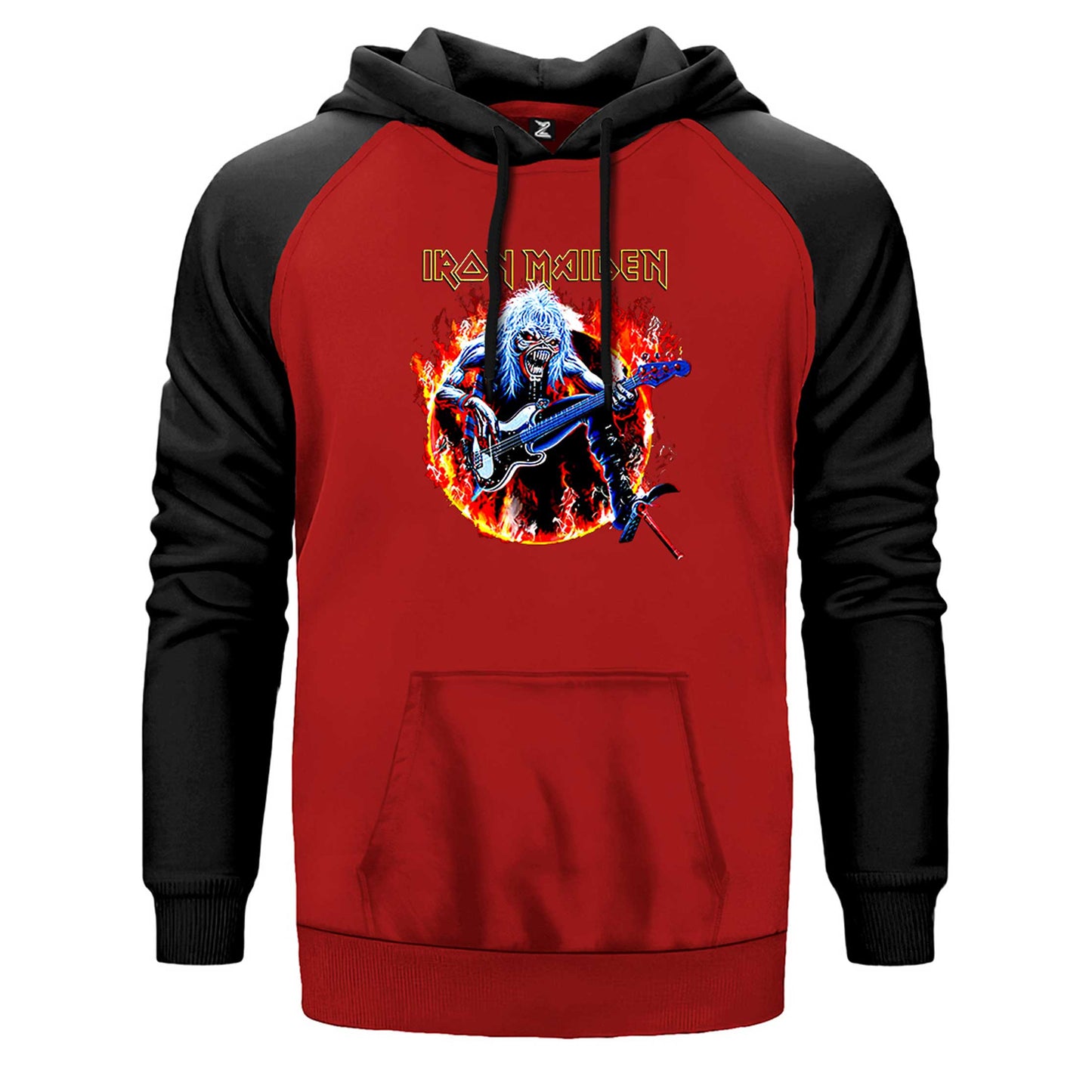 Iron Maiden Fire Çift Renk Reglan Kol Sweatshirt