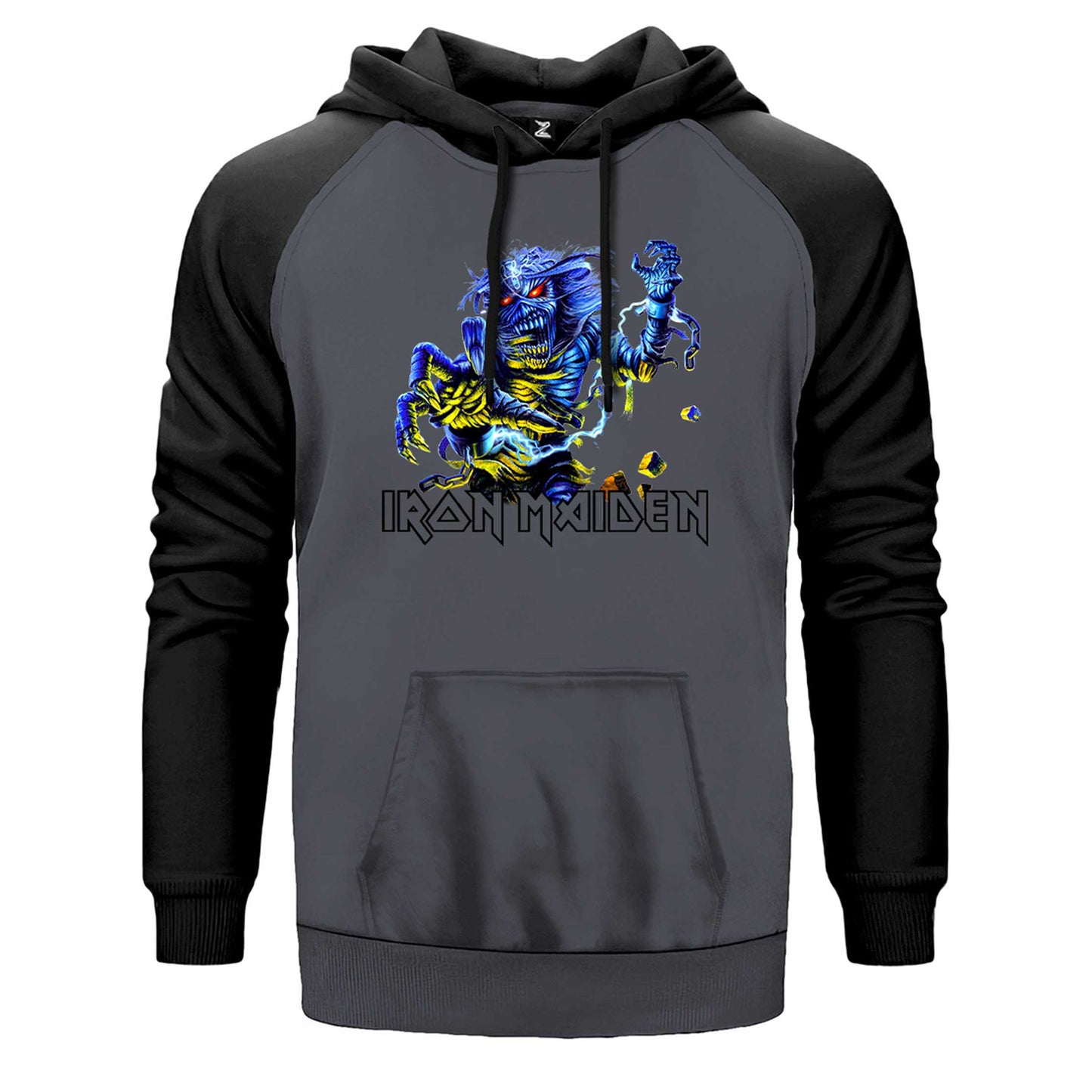 Iron Maiden Sleeve Çift Renk Reglan Kol Sweatshirt