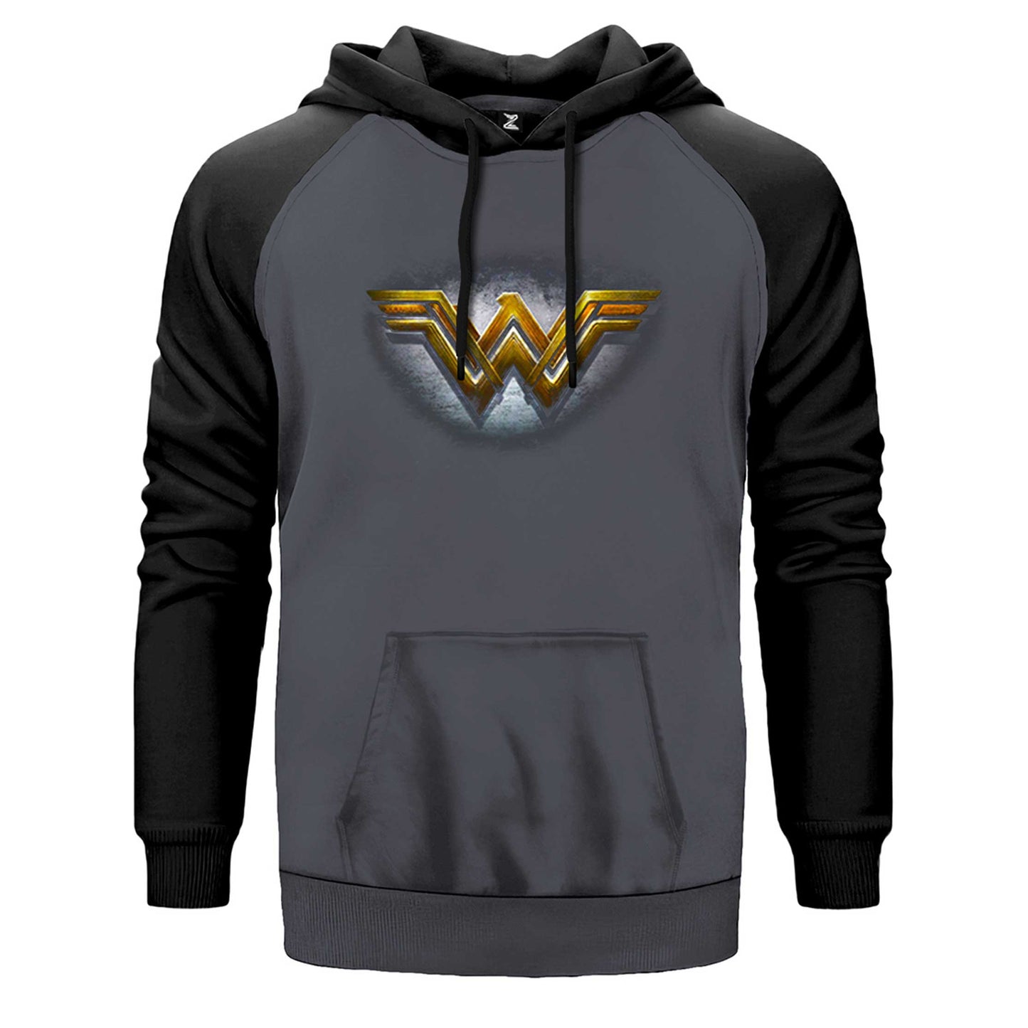 Wonder Woman Gold Logo Çift Renk Reglan Kol Sweatshirt