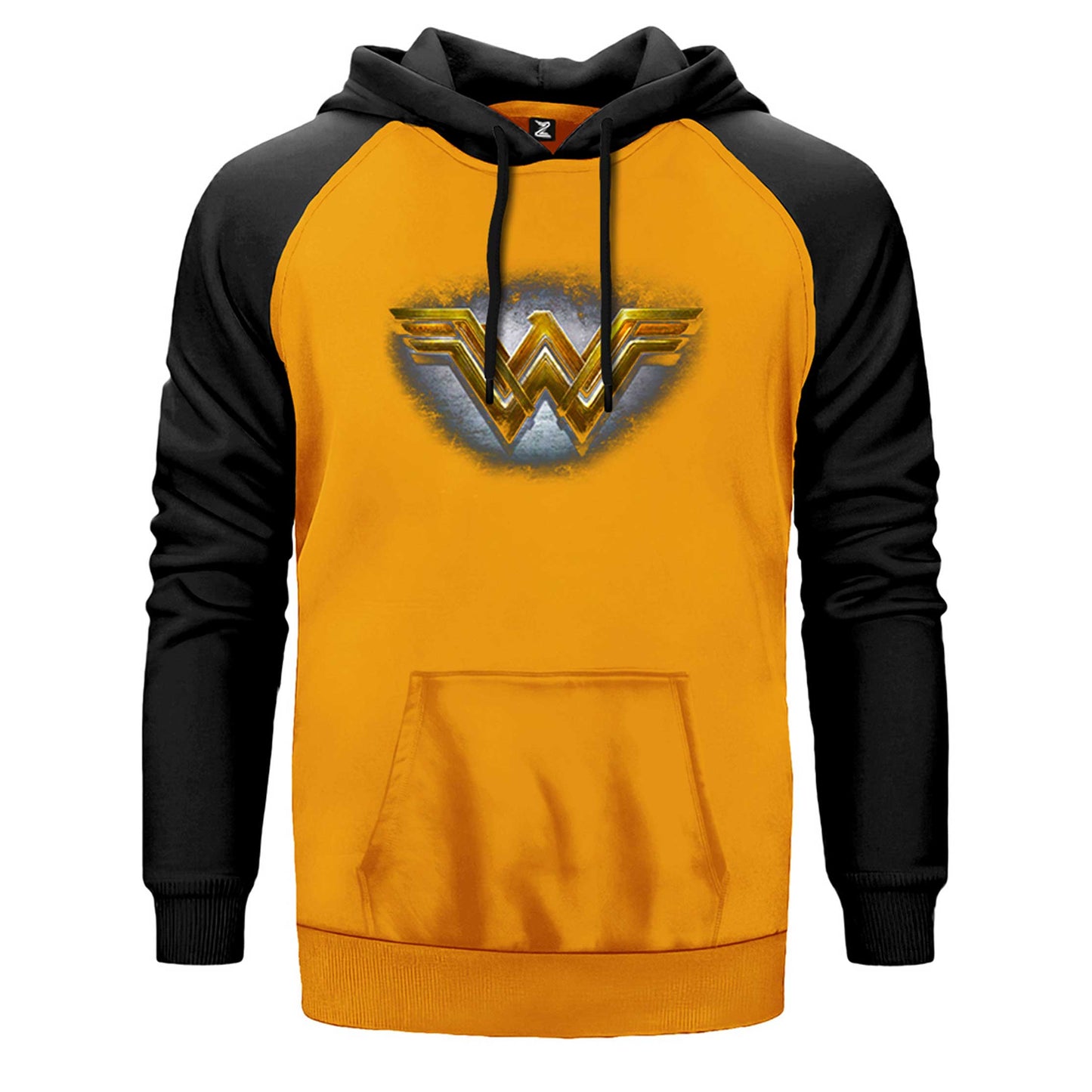 Wonder Woman Gold Logo Çift Renk Reglan Kol Sweatshirt