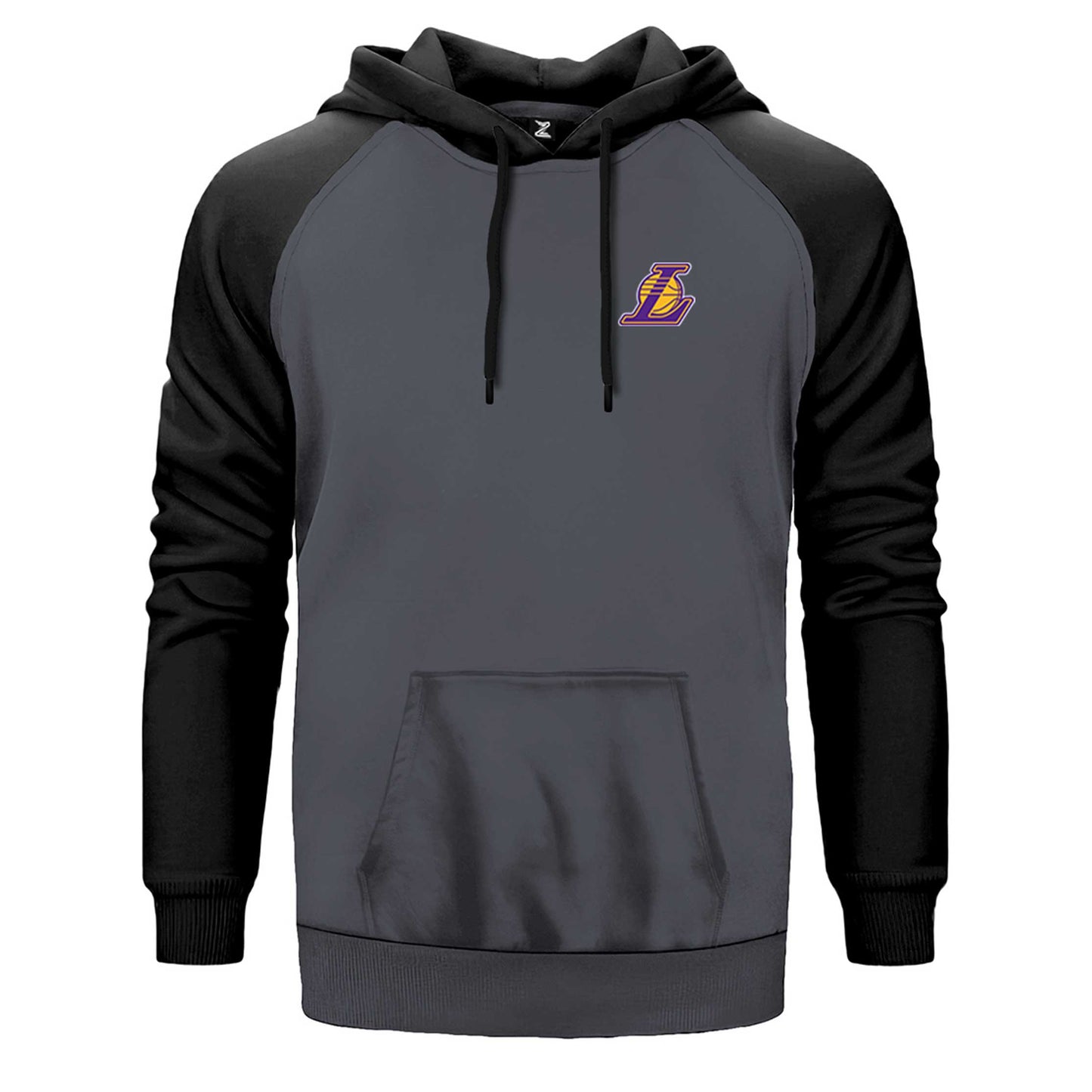 Los Angeles Lakers Logo Çift Renk Reglan Kol Sweatshirt
