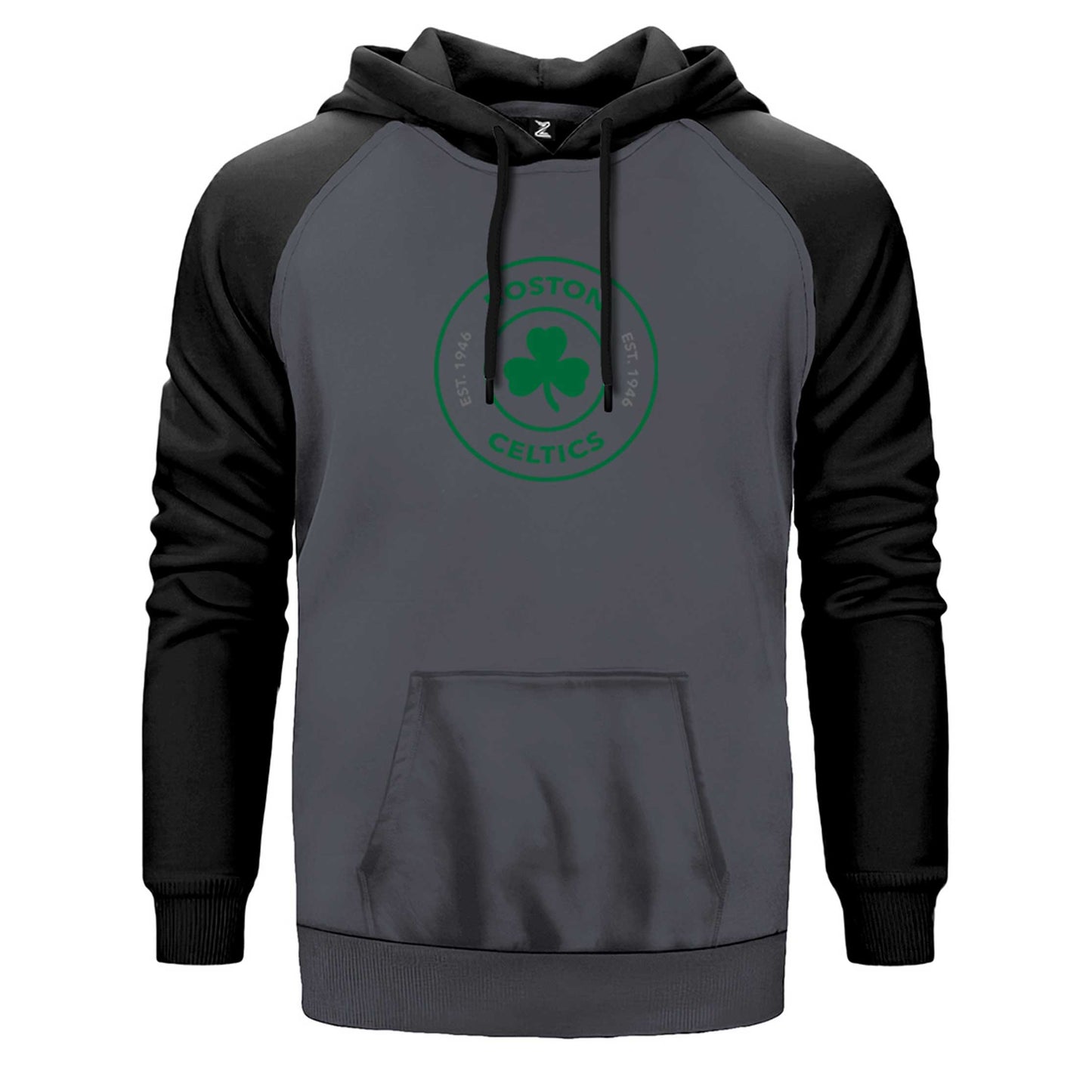 Boston Celtics Logo Çift Renk Reglan Kol Sweatshirt