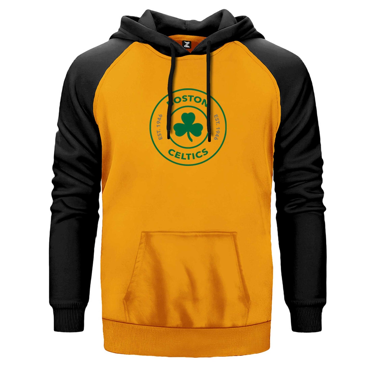 Boston Celtics Logo Çift Renk Reglan Kol Sweatshirt