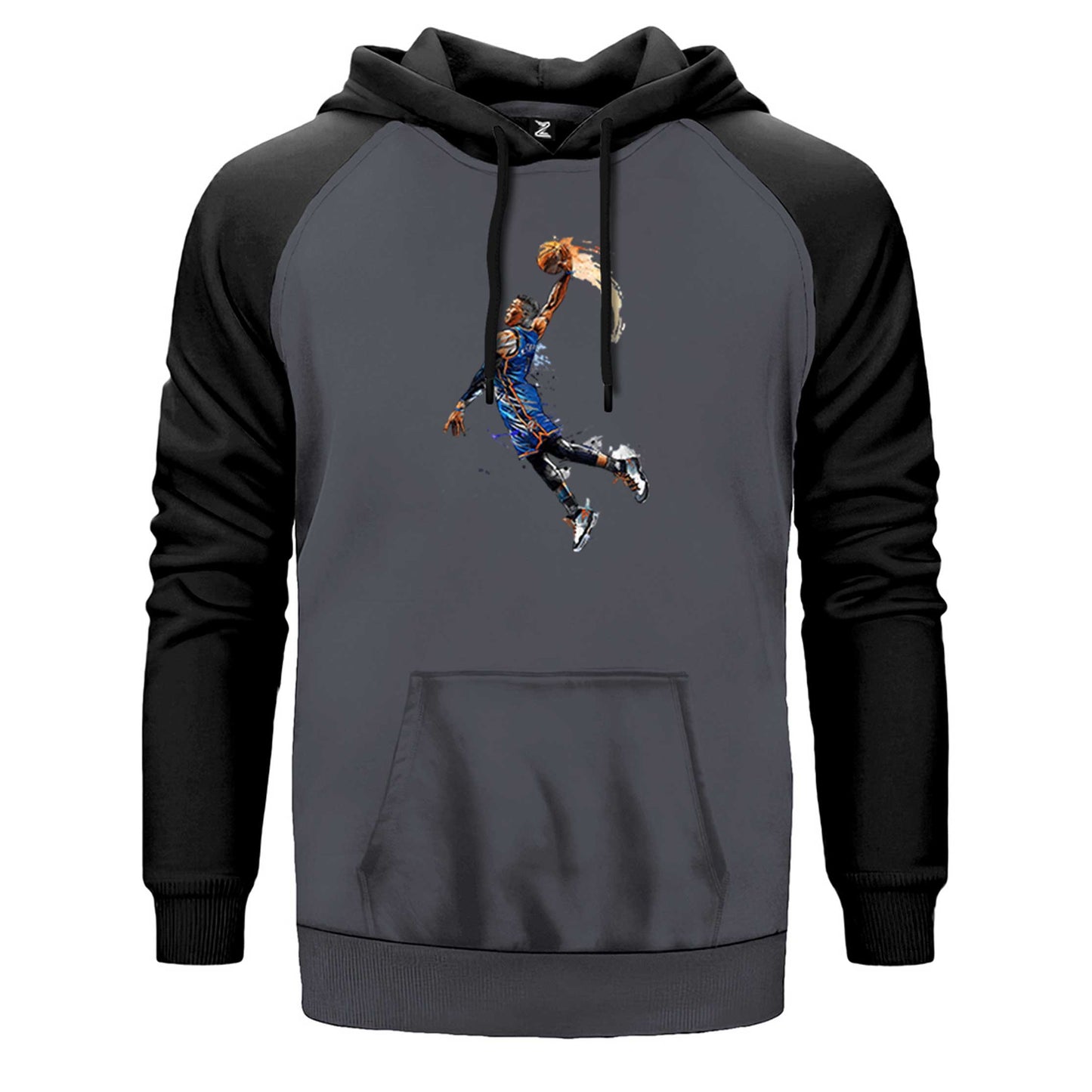 OKC Russell Westbrook Çift Renk Reglan Kol Sweatshirt