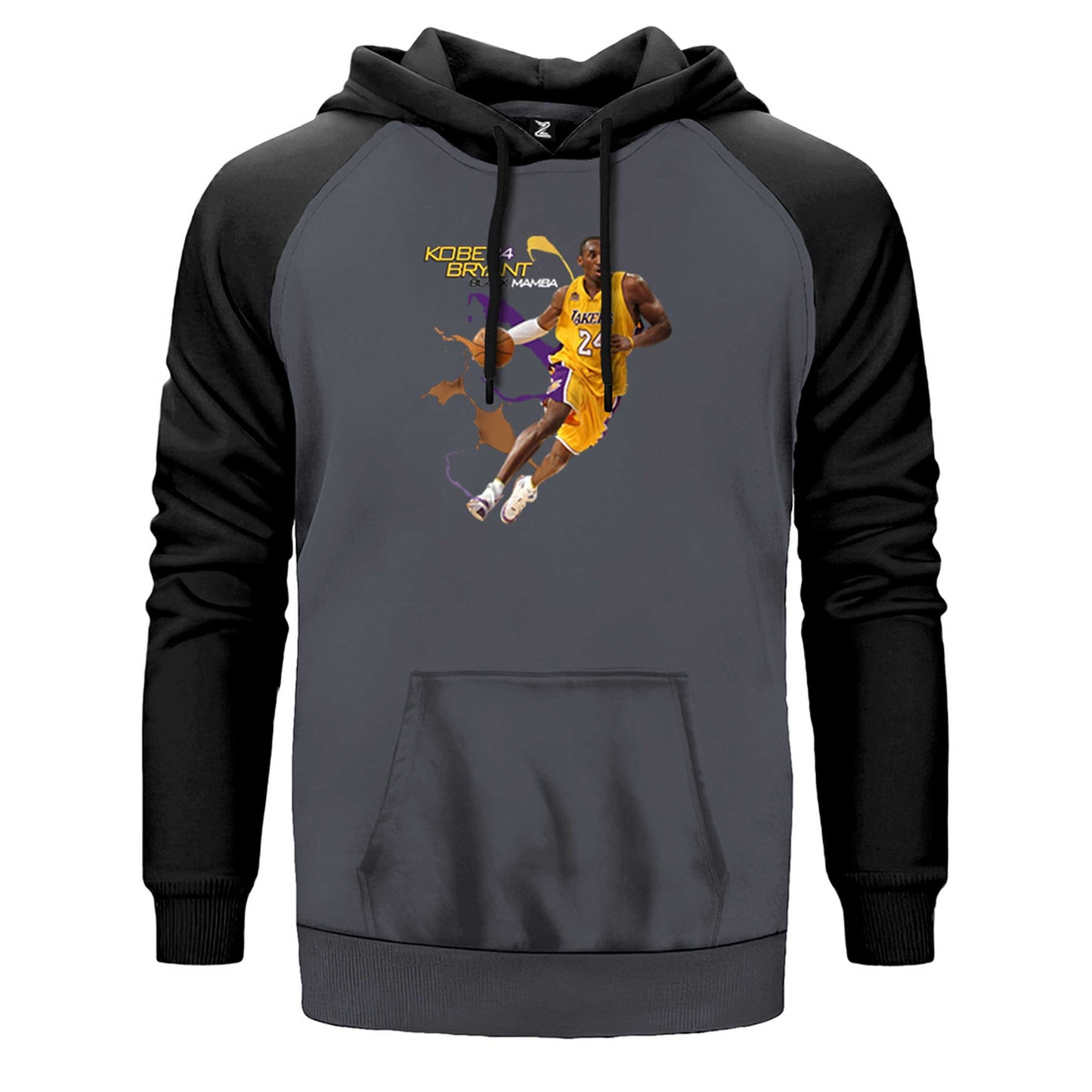 Kobe Bryant 24 Yellow Mamba Çift Renk Reglan Kol Sweatshirt