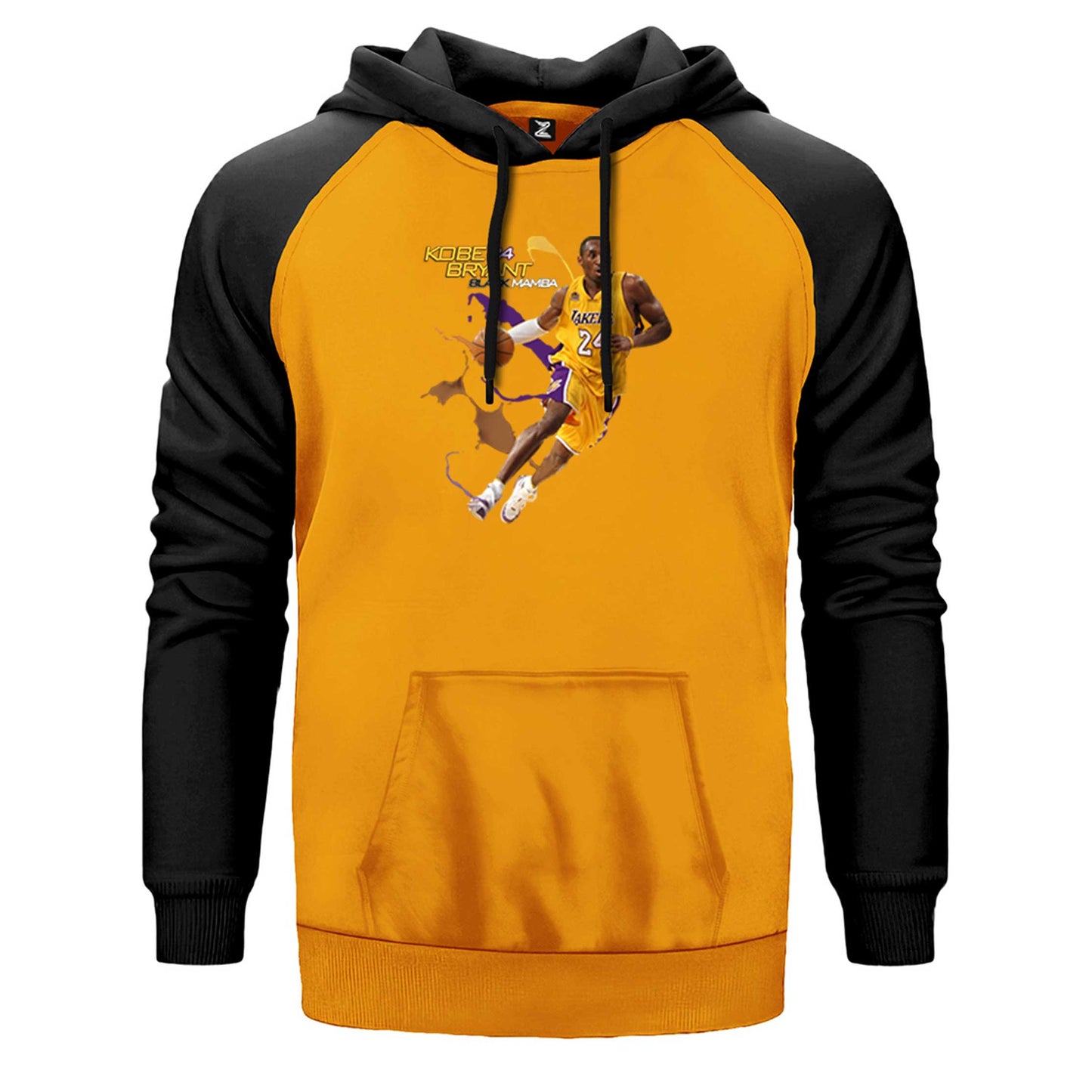 Kobe Bryant 24 Yellow Mamba Çift Renk Reglan Kol Sweatshirt