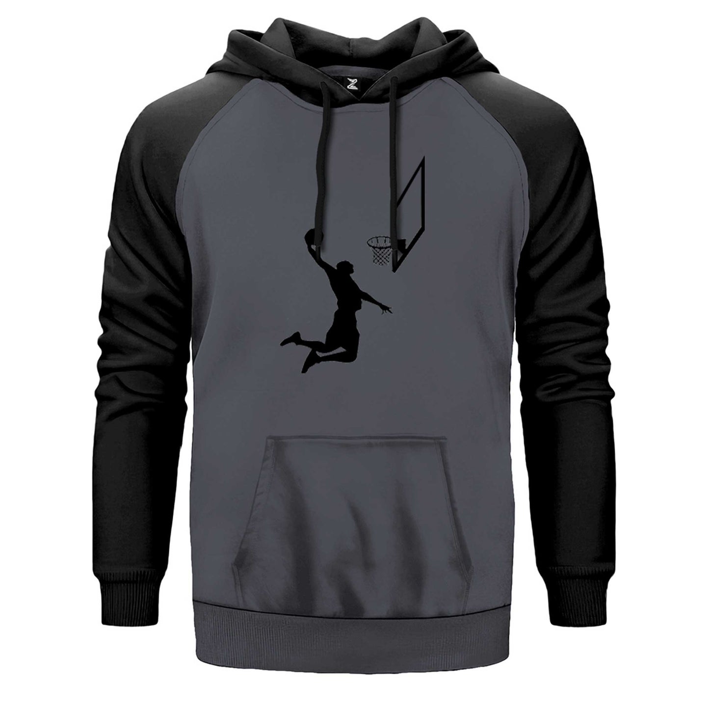 Basketball Smack Silhouette Çift Renk Reglan Kol Sweatshirt