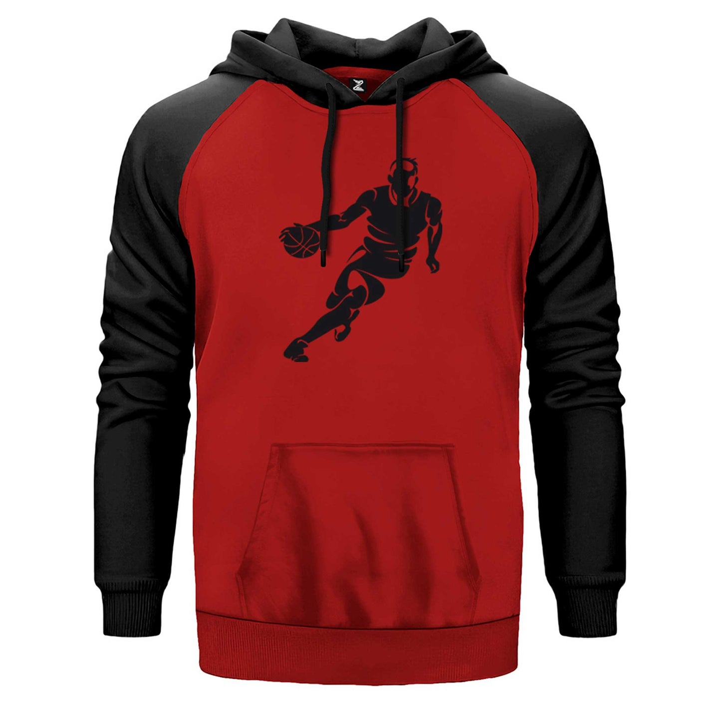 Basketball Hoop Siluet Çift Renk Reglan Kol Sweatshirt