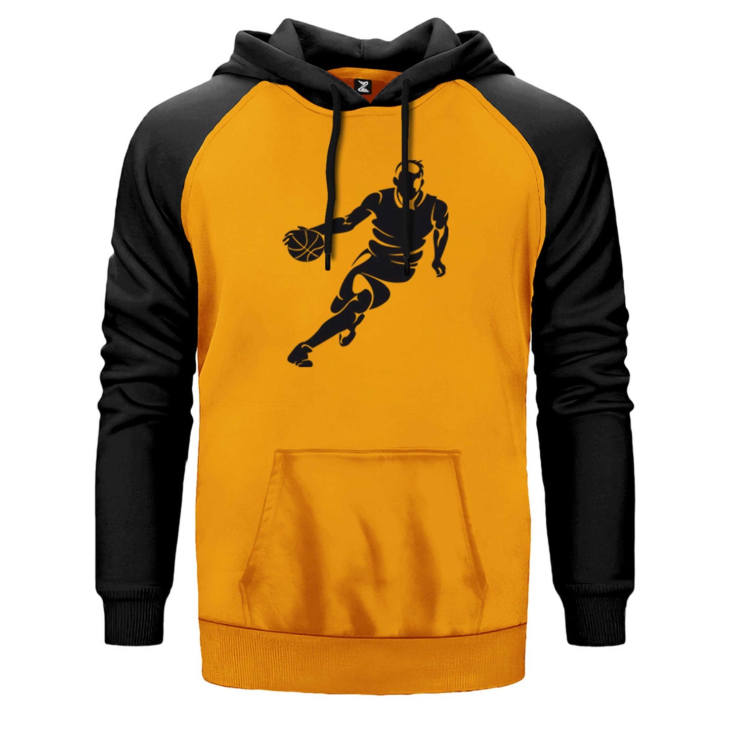 Basketball Hoop Siluet Çift Renk Reglan Kol Sweatshirt