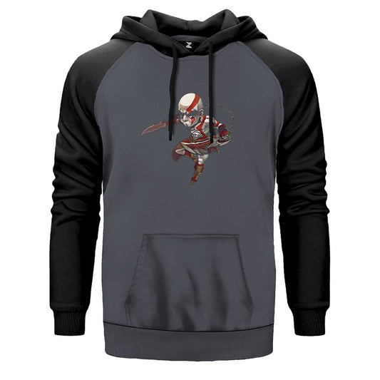 God Of War Kratos Cartoon Çift Renk Reglan Kol Sweatshirt