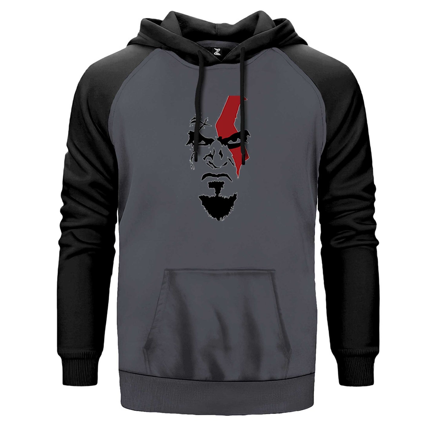 God Of War Kratos Face Çift Renk Reglan Kol Sweatshirt