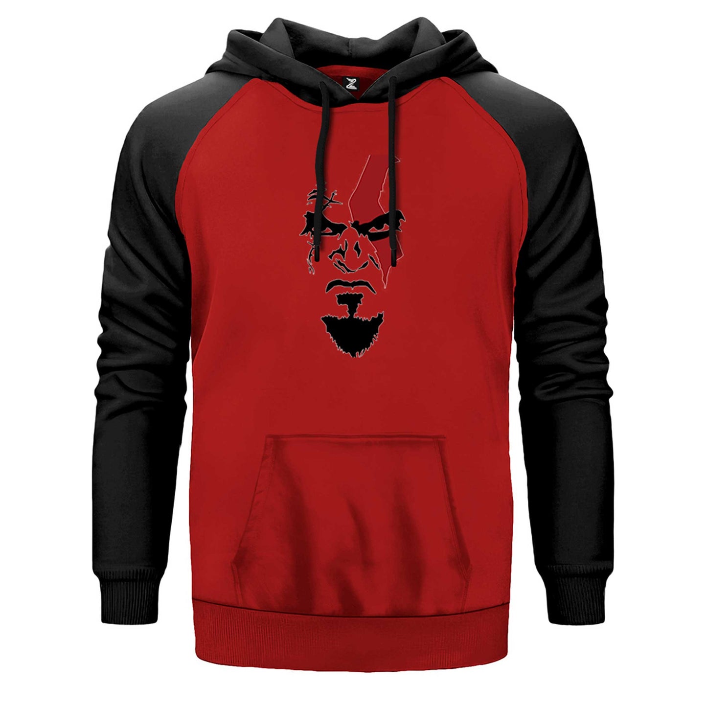 God Of War Kratos Face Çift Renk Reglan Kol Sweatshirt