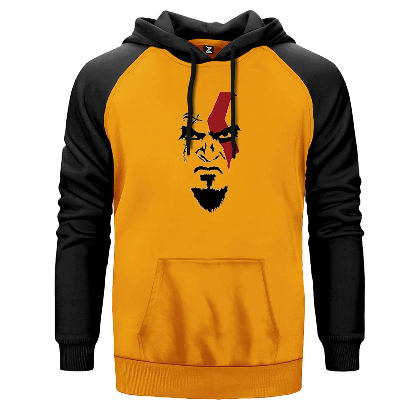 God Of War Kratos Face Çift Renk Reglan Kol Sweatshirt