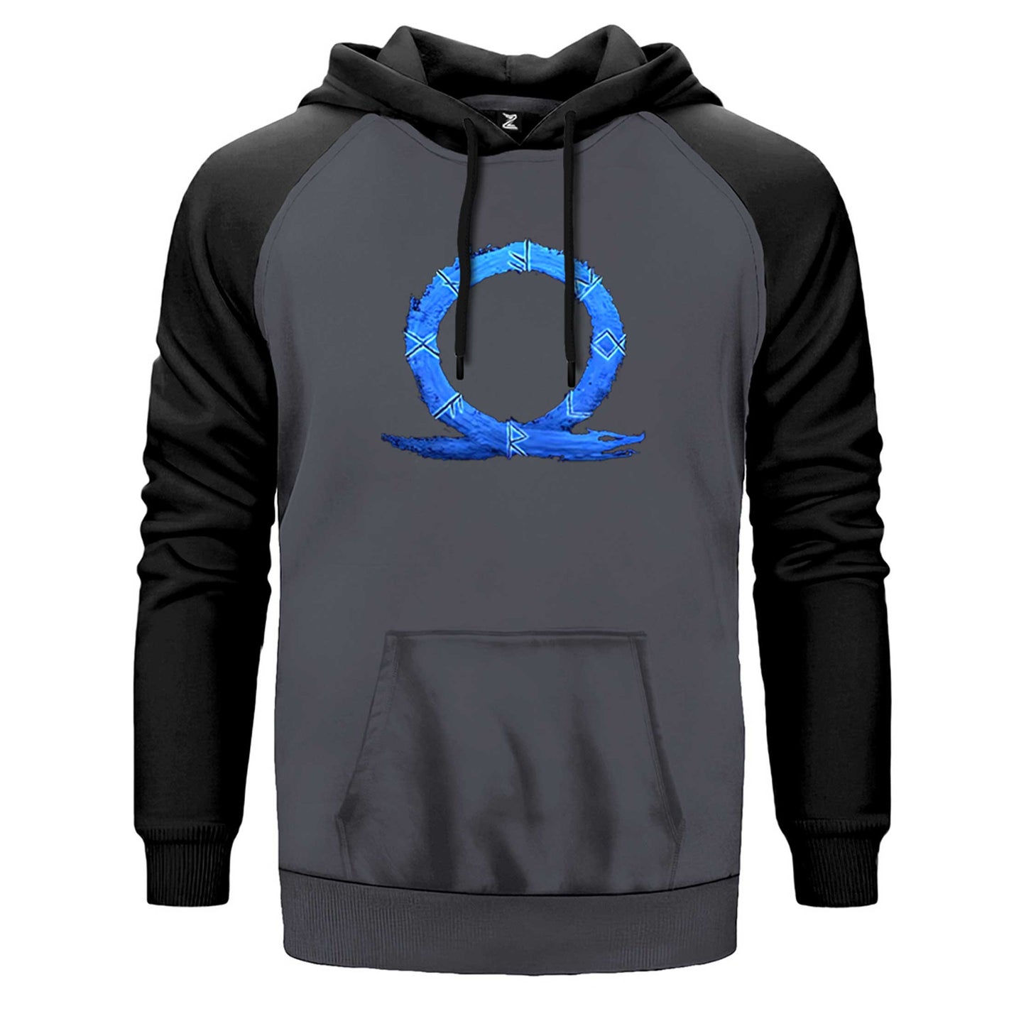 God of War Ragnarok Blue Logo Çift Renk Reglan Kol Sweatshirt