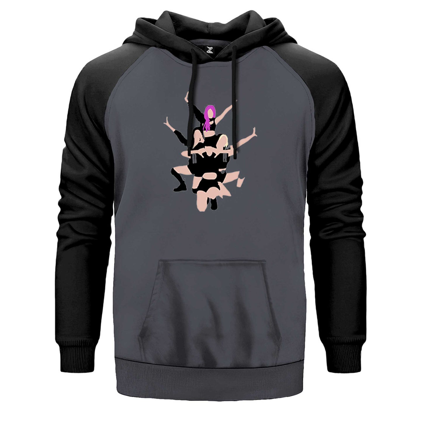 Blackpink Digital Simple Çift Renk Reglan Kol Sweatshirt