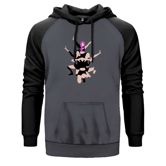 Blackpink Digital Simple Çift Renk Reglan Kol Sweatshirt
