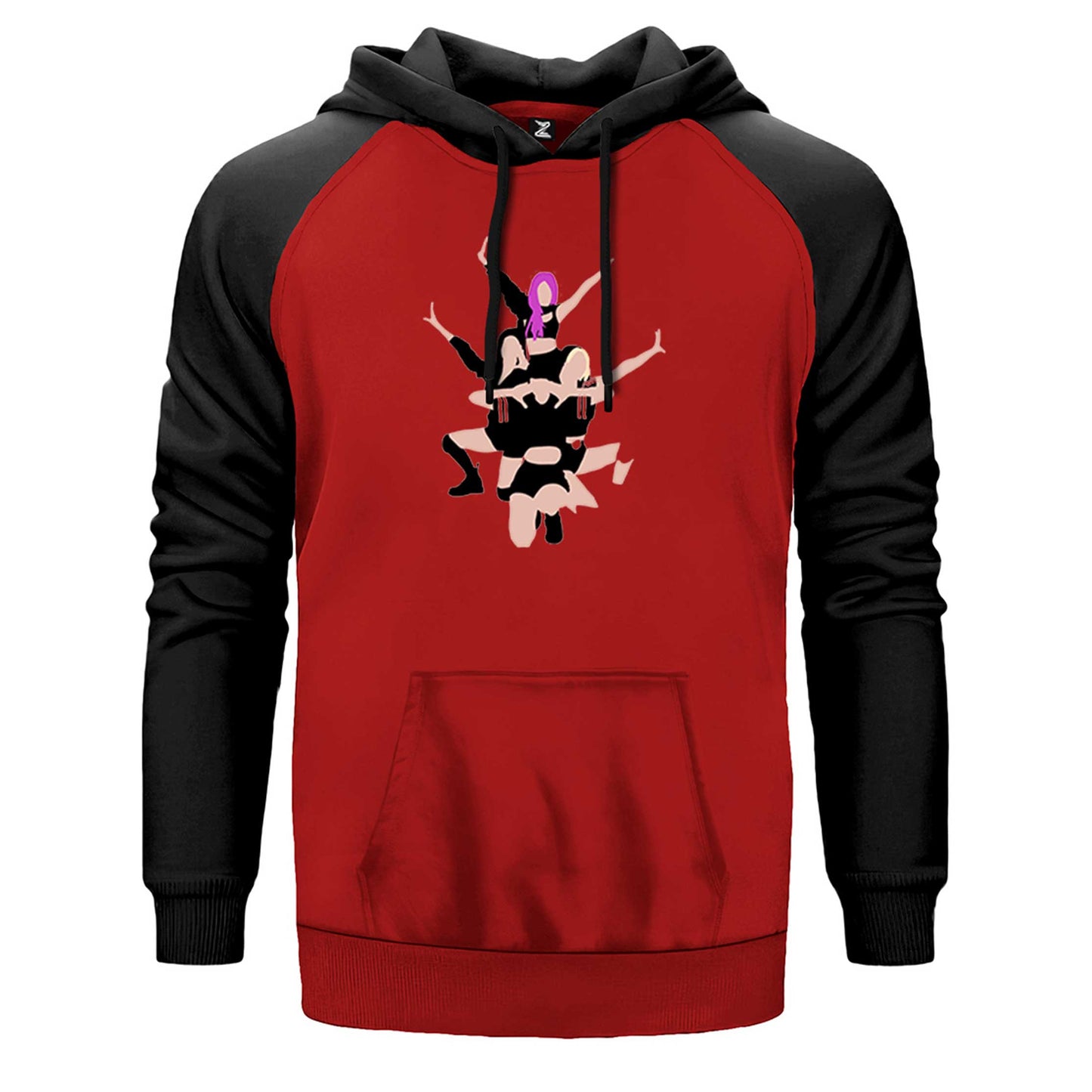 Blackpink Digital Simple Çift Renk Reglan Kol Sweatshirt