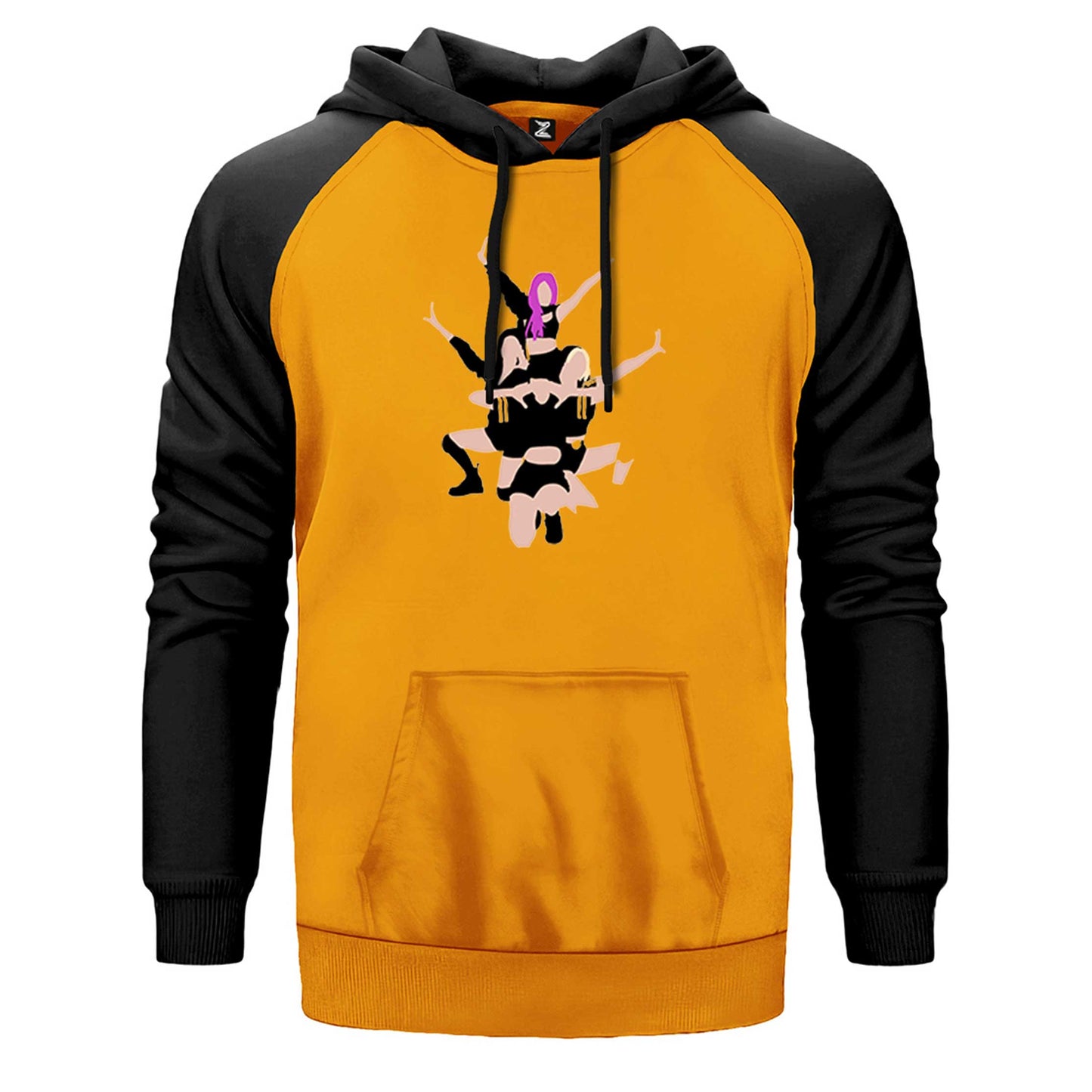 Blackpink Digital Simple Çift Renk Reglan Kol Sweatshirt