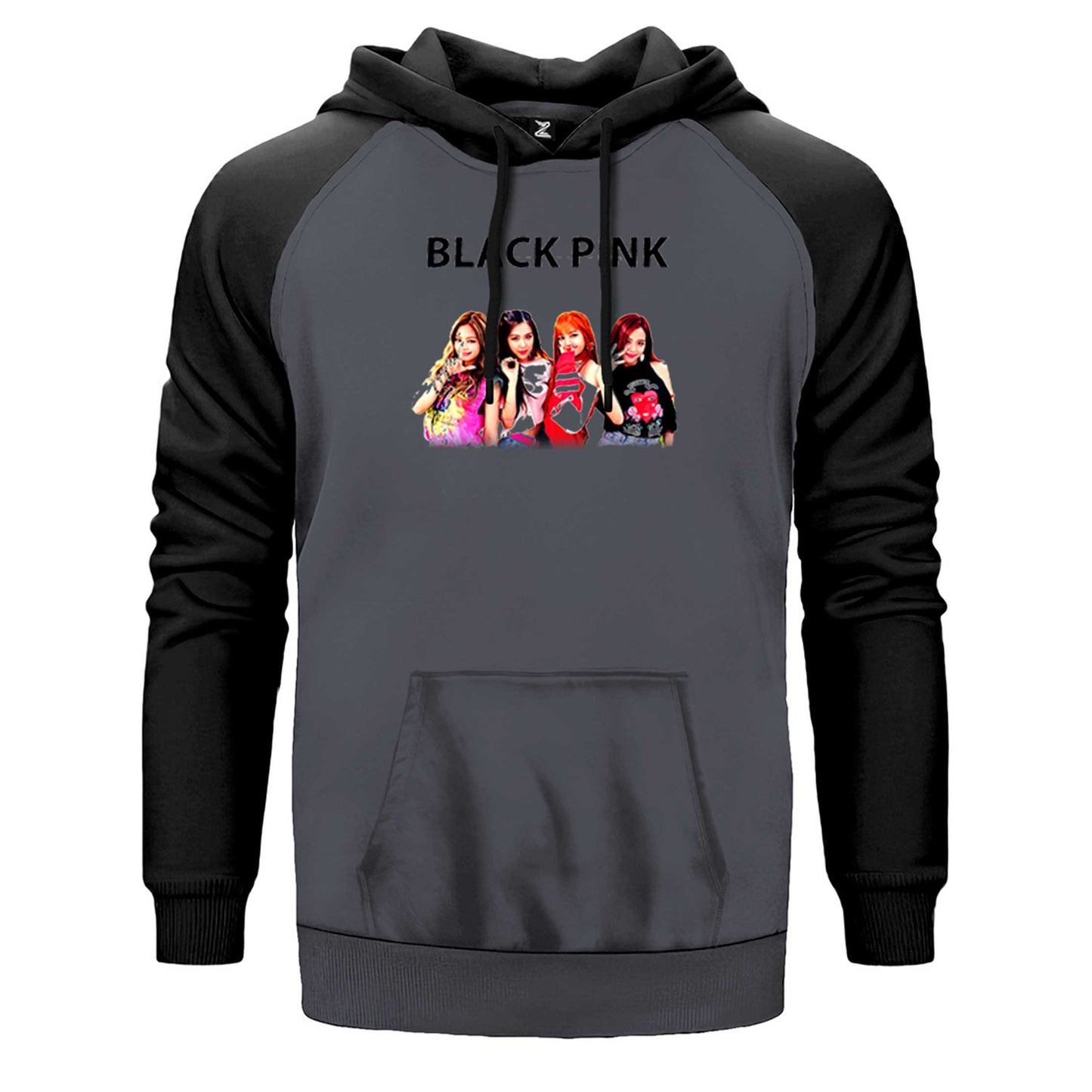 Blackpink Black Çift Renk Reglan Kol Sweatshirt