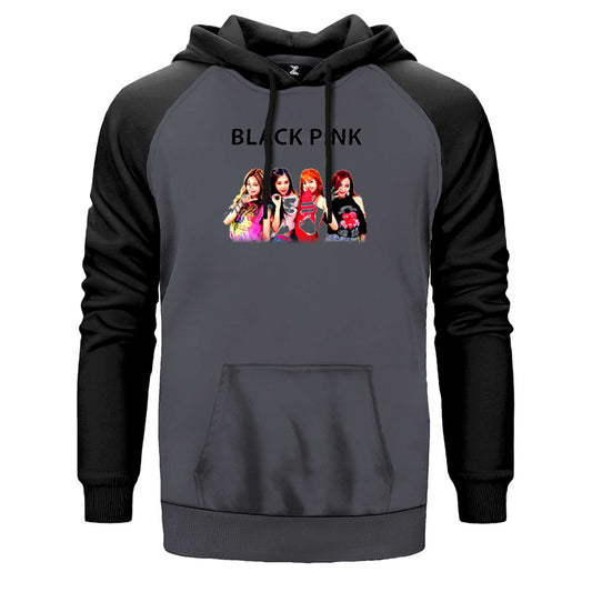 Blackpink Black Çift Renk Reglan Kol Sweatshirt