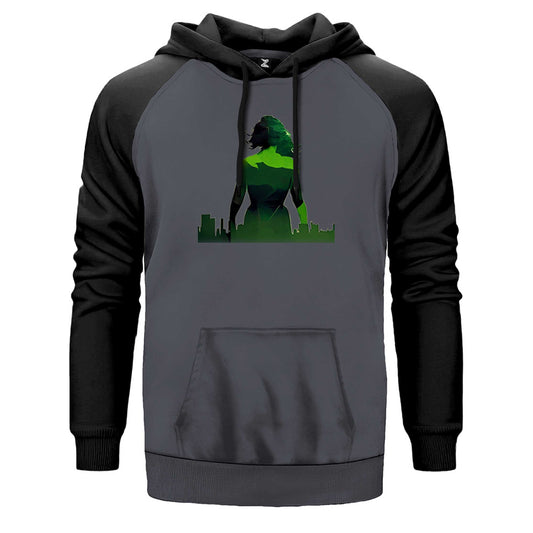 She Hulk City Çift Renk Reglan Kol Sweatshirt