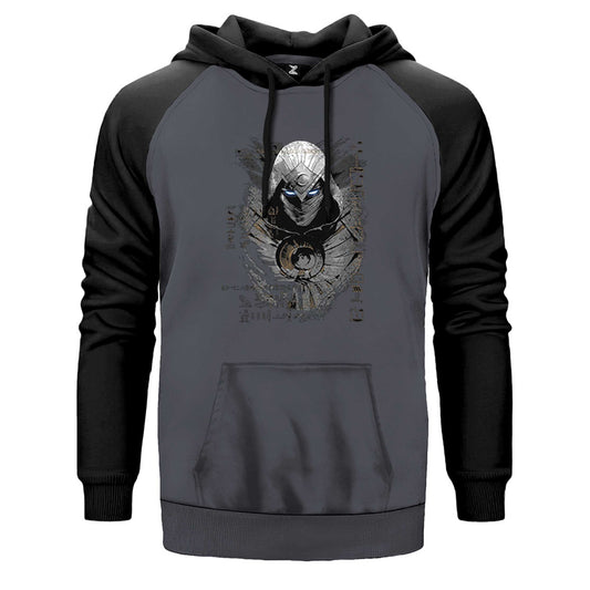 Moon Knight Warrios Face Çift Renk Reglan Kol Sweatshirt