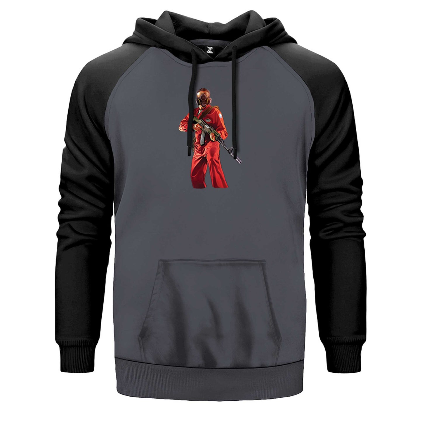 GTA Robber In Red Suit Man Çift Renk Reglan Kol Sweatshirt