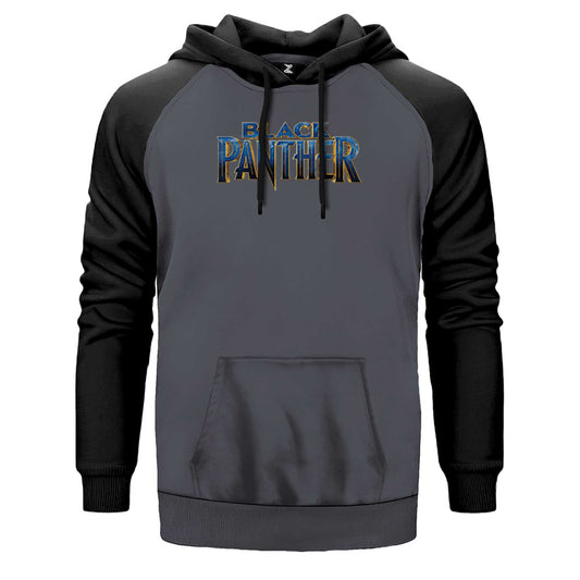 Black Panter Blue Text Çift Renk Reglan Kol Sweatshirt