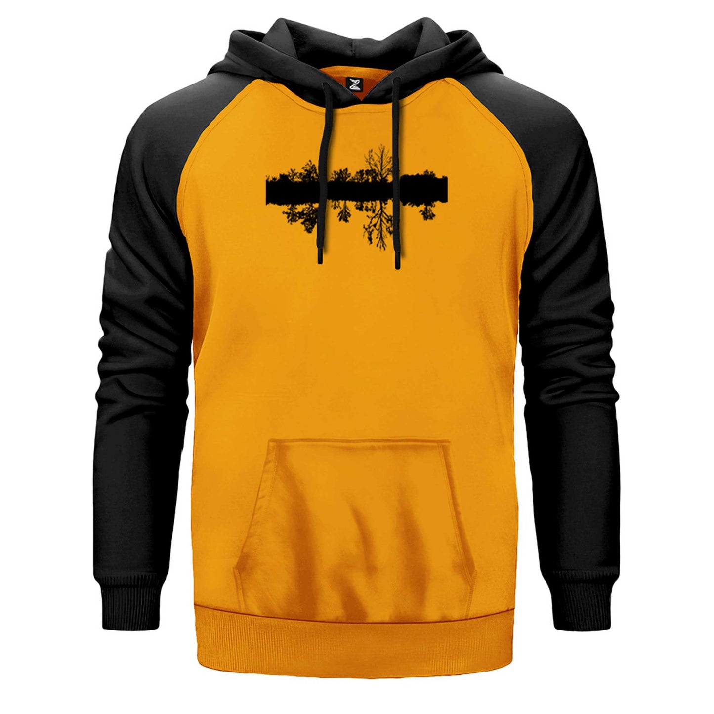 Black Tree Reflection Çift Renk Reglan Kol Sweatshirt