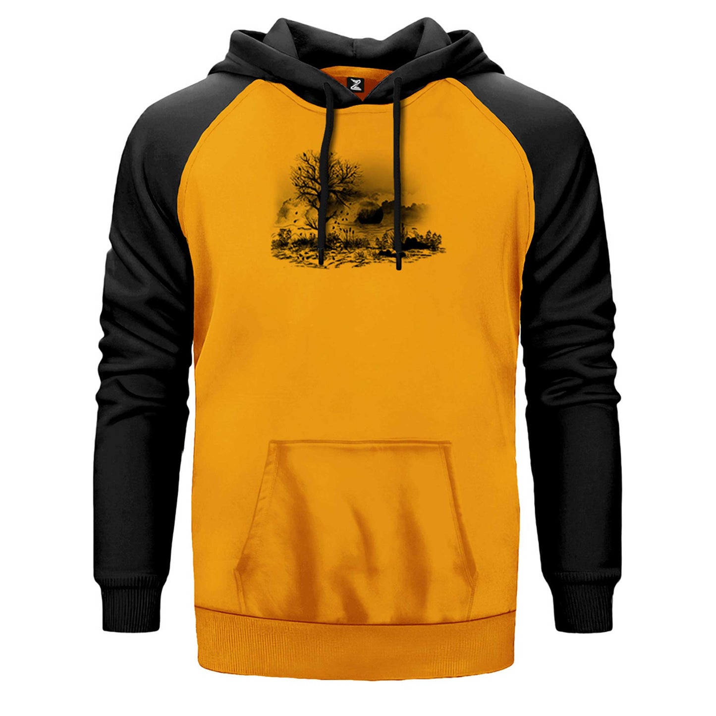 Black Tree Lake Çift Renk Reglan Kol Sweatshirt