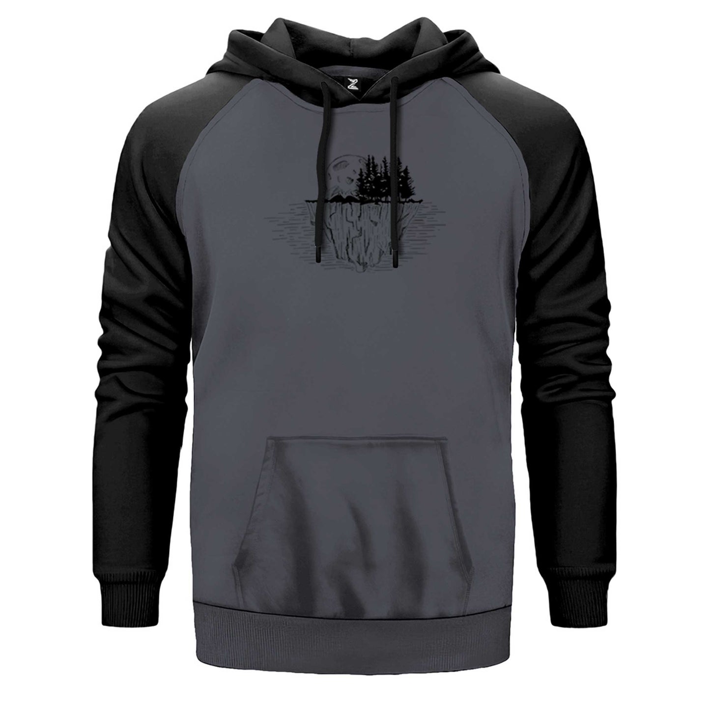 Moon Mountain Landscape Çift Renk Reglan Kol Sweatshirt