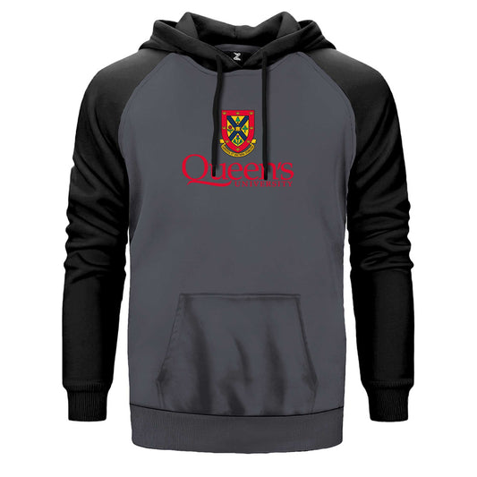 Queen's University Logo Çift Renk Reglan Kol Sweatshirt