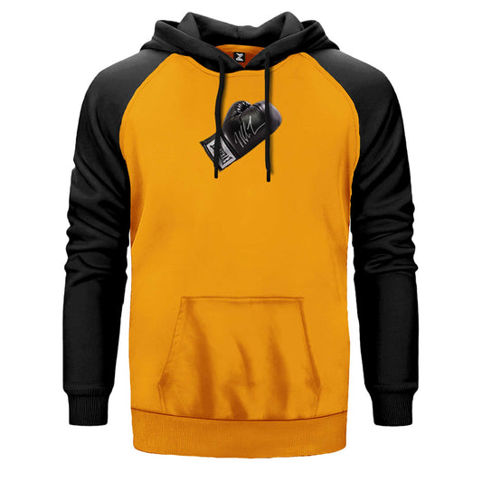 Black Boxing Gloves Çift Renk Reglan Kol Sweatshirt
