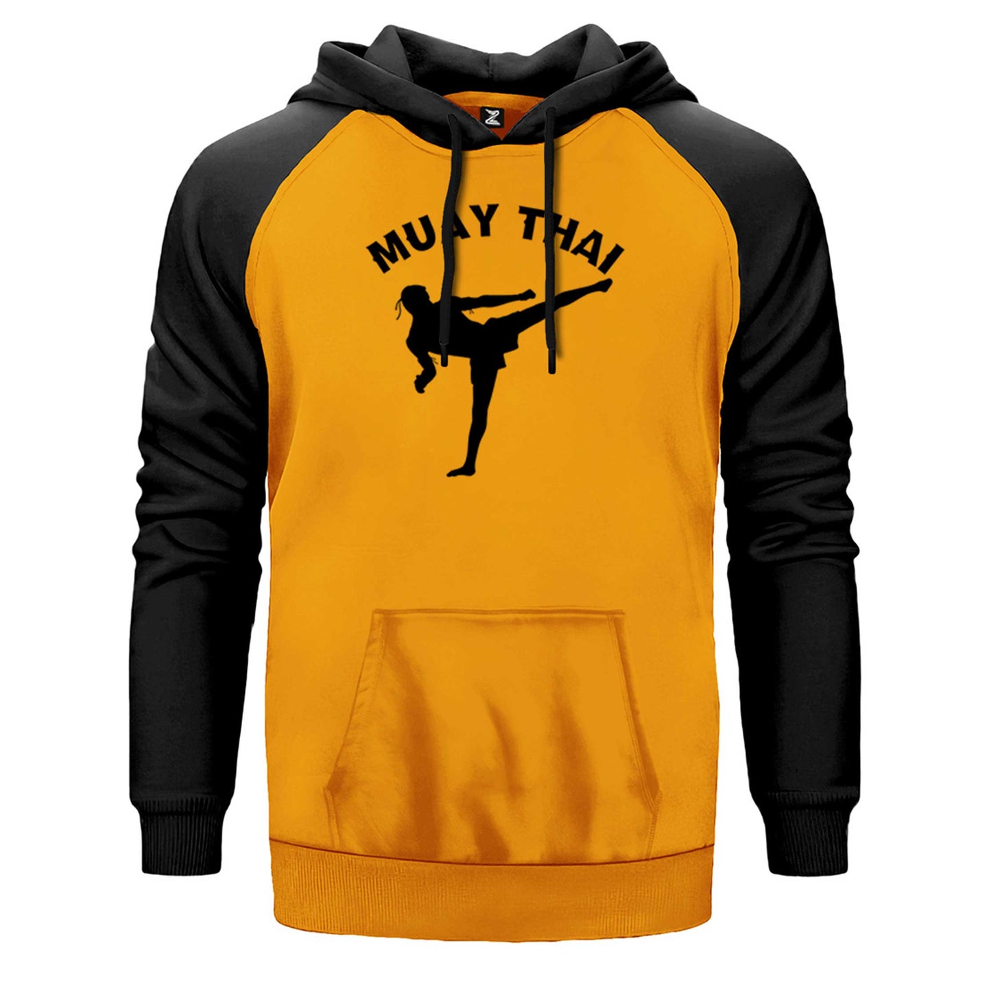 Karate Muay Thai Silhouette Çift Renk Reglan Kol Sweatshirt