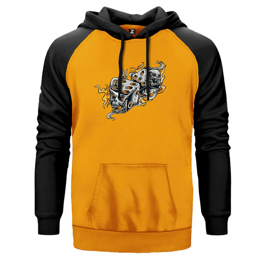 Two Gray Dices Cartoon Çift Renk Reglan Kol Sweatshirt
