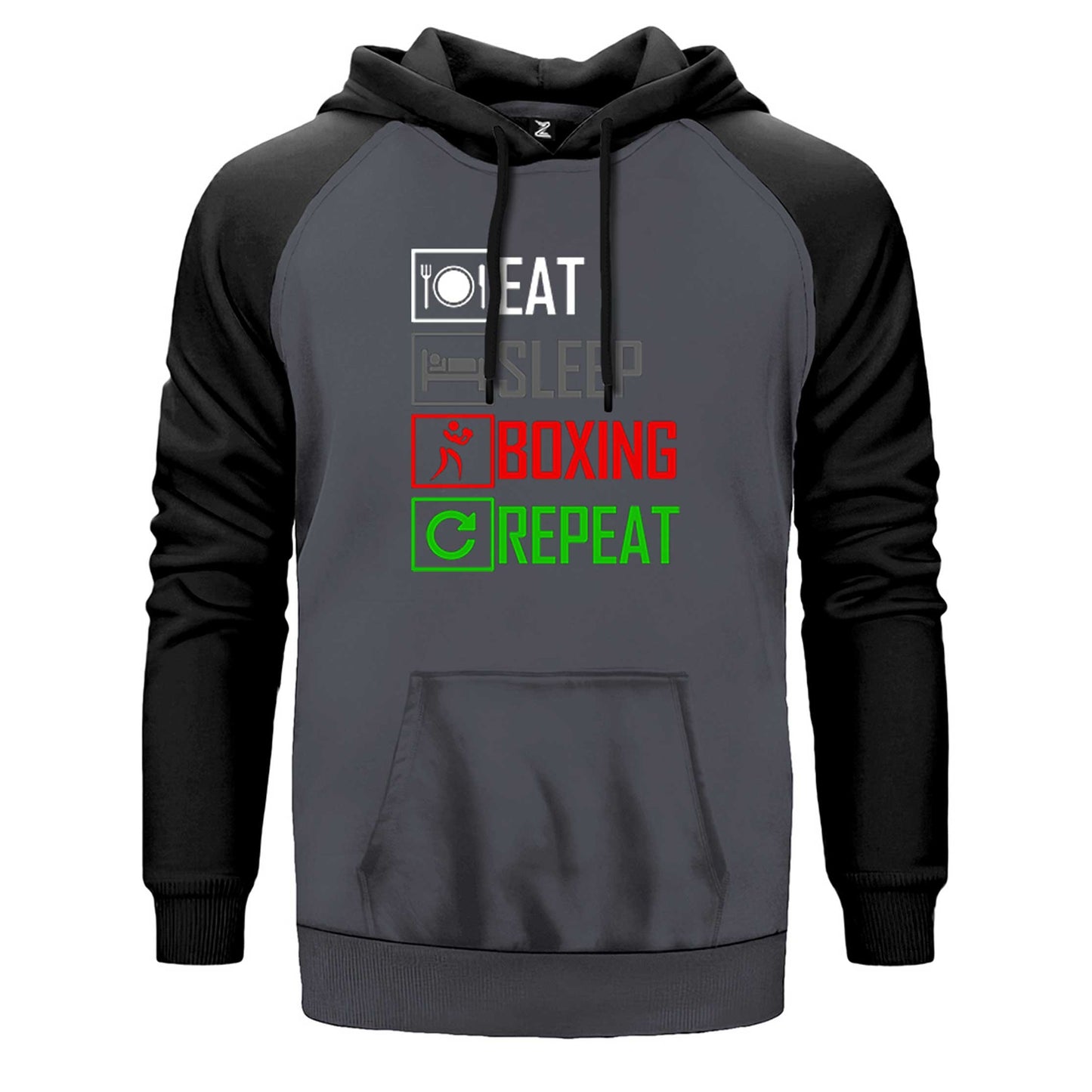 Boxing Repeat Çift Renk Reglan Kol Sweatshirt