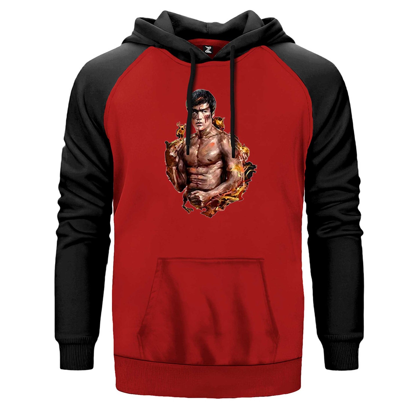 Bruce Lee Kick Dragon Çift Renk Reglan Kol Sweatshirt