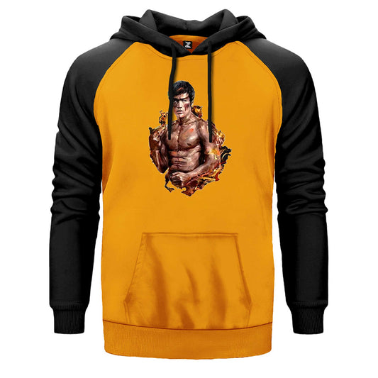 Bruce Lee Kick Dragon Çift Renk Reglan Kol Sweatshirt
