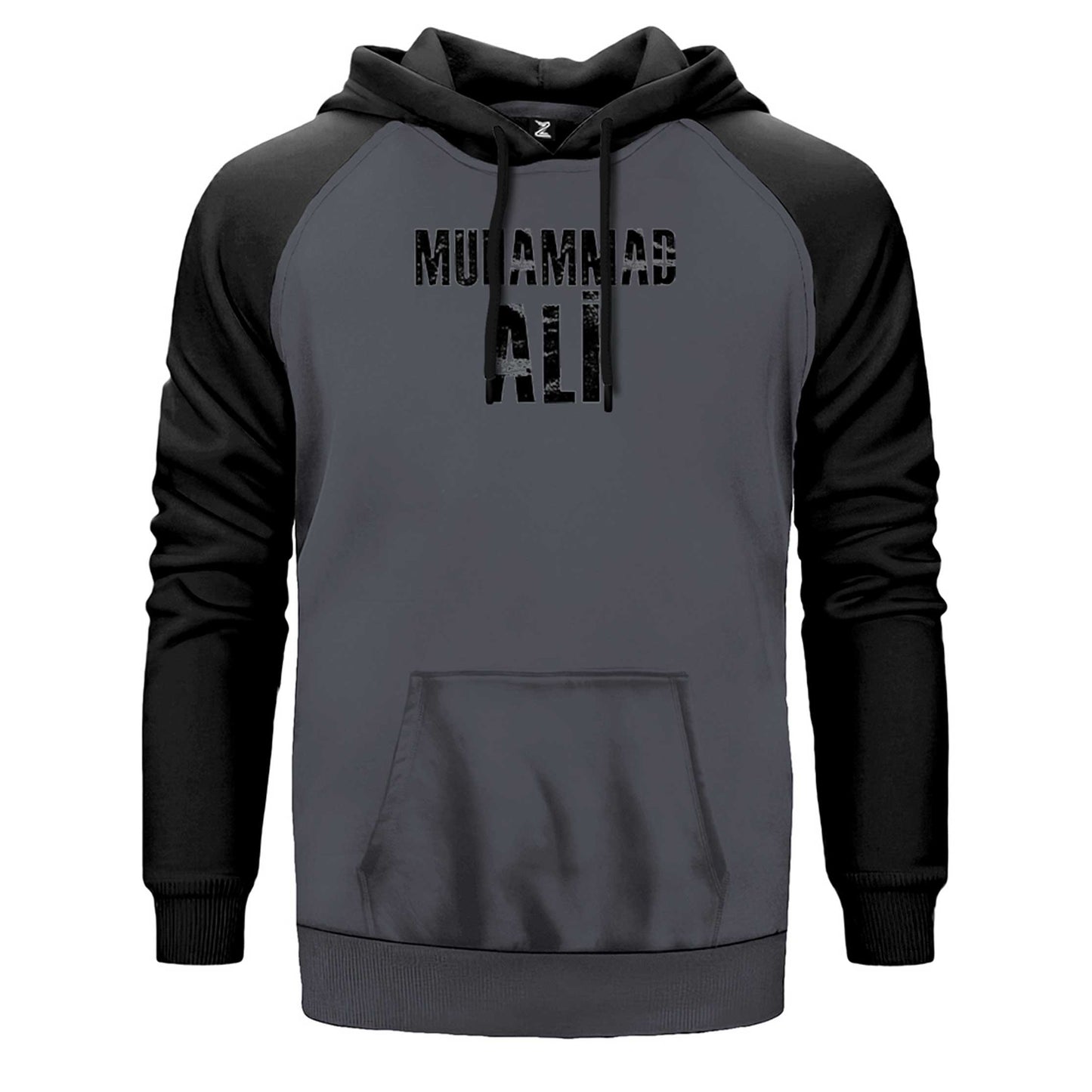 Muhammed Ali Black Text Çift Renk Reglan Kol Sweatshirt