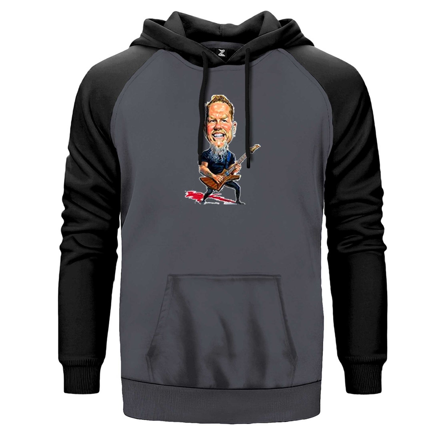 Metallica James Hetfield Cartoon Çift Renk Reglan Kol Sweatshirt