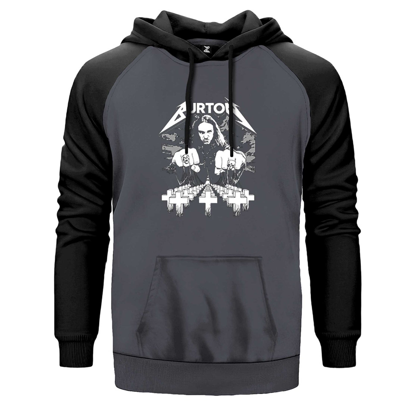 Metallica Cliff Burton Face Çift Renk Reglan Kol Sweatshirt