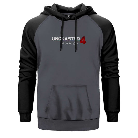 Uncharted 4 Logo Çift Renk Reglan Kol Sweatshirt