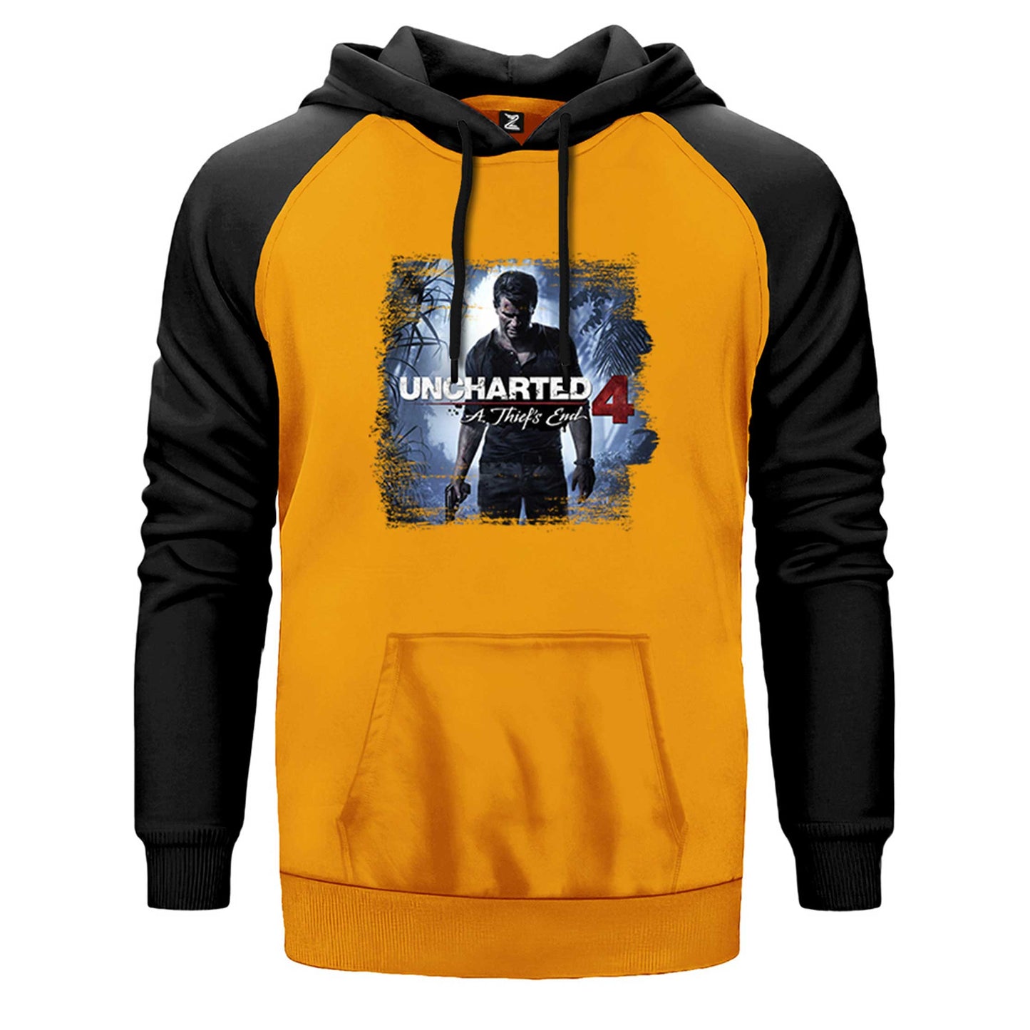 Uncharted 4 Nathan Drake Poster Çift Renk Reglan Kol Sweatshirt