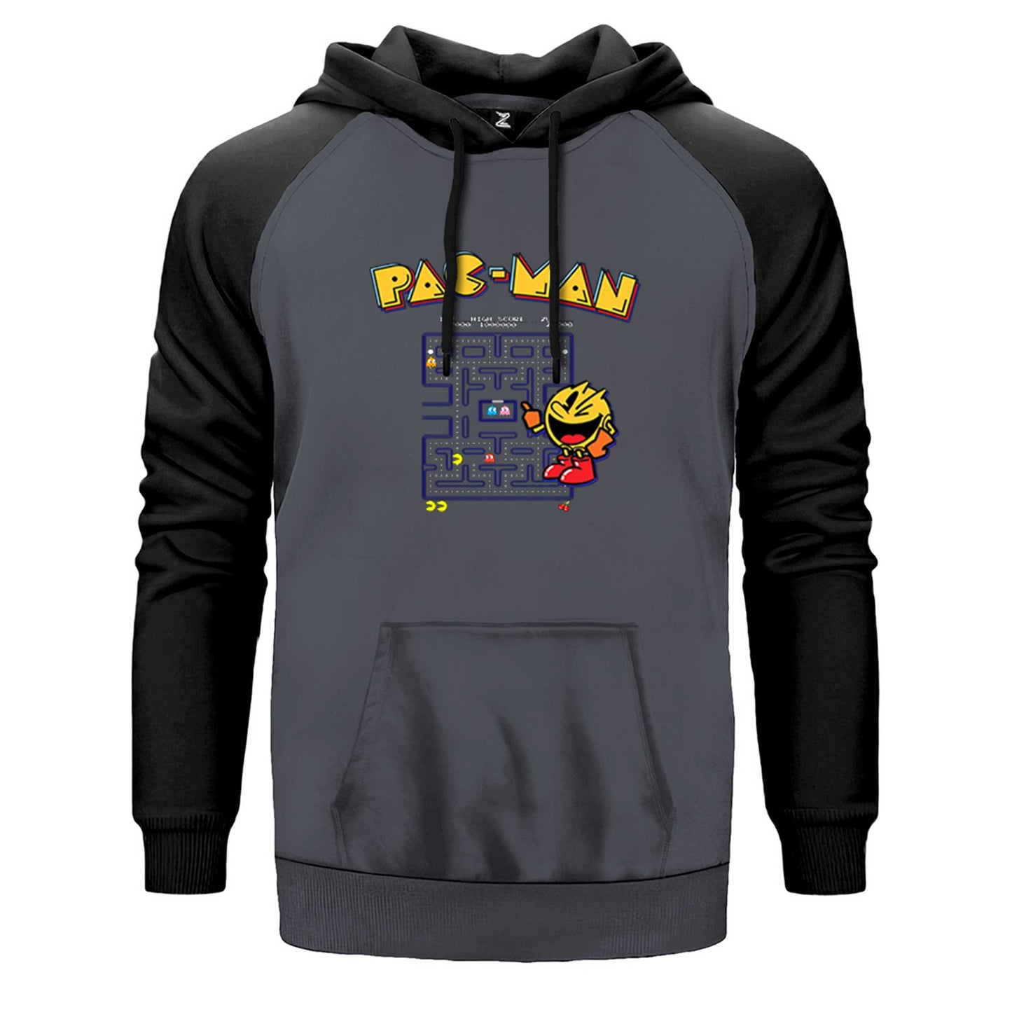 Pac-Man Eighties Çift Renk Reglan Kol Sweatshirt
