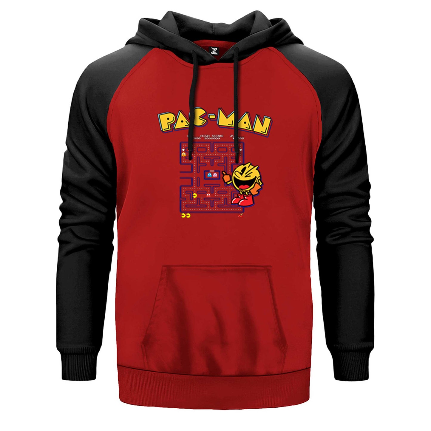 Pac-Man Eighties Çift Renk Reglan Kol Sweatshirt