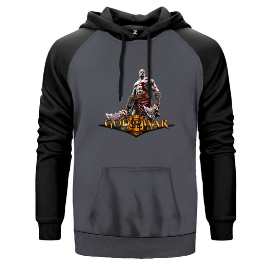 God of War Kratos Siluet Logo Çift Renk Reglan Kol Sweatshirt